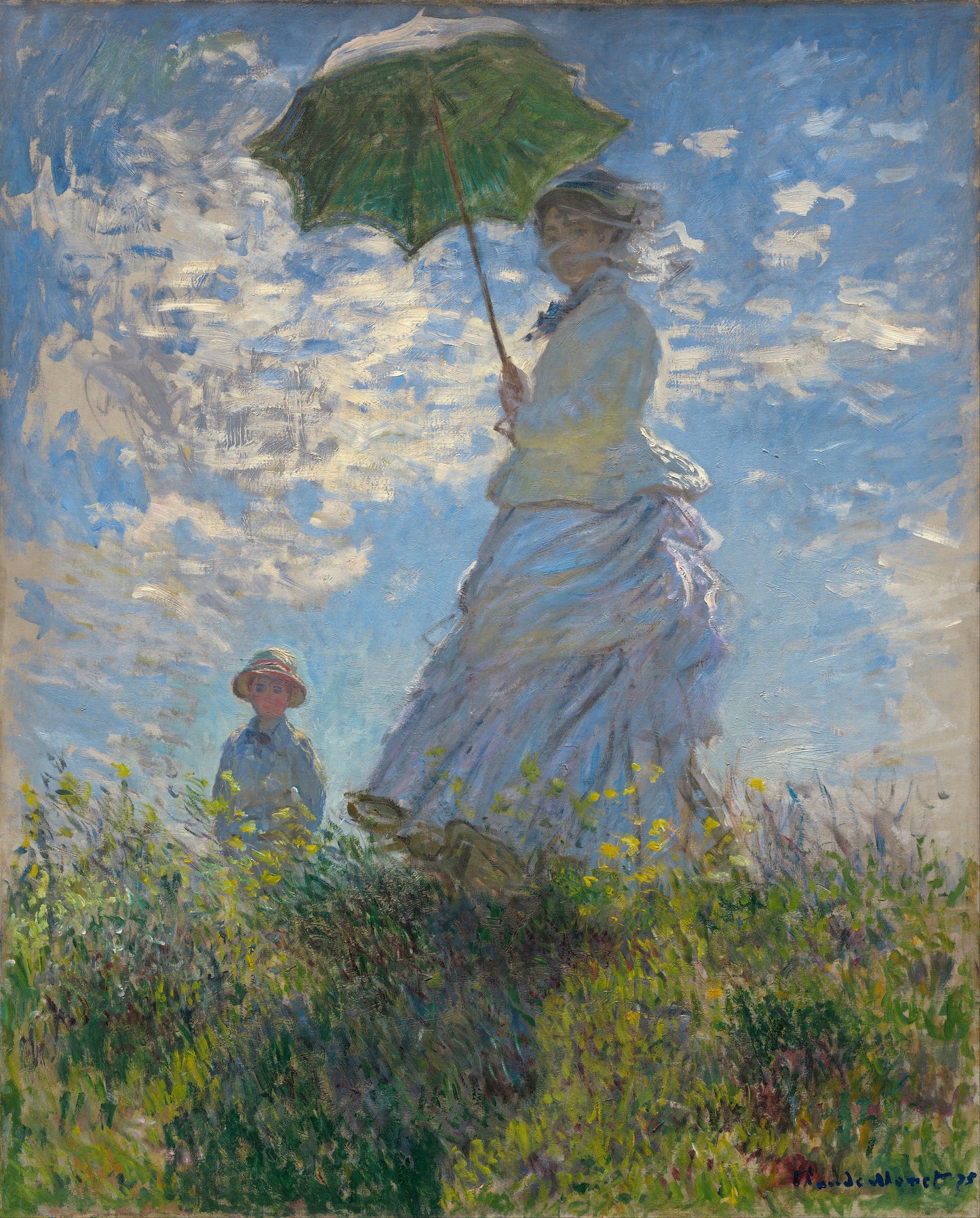 Woman with a Parasol by Monet — Canvas Print